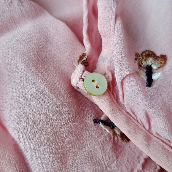 Aritzia Wilfred Peplum Embroidered Blouse Sz XS - Picture 4 of 5